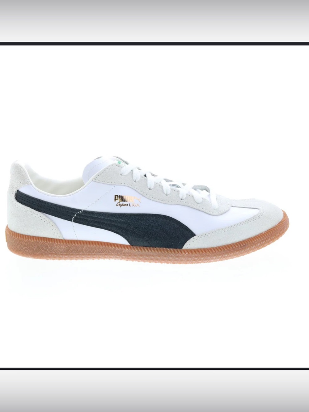 Puma Size 11.5 US Men’s Super Liga OG Retro Leather Sneakers White Navy/Black